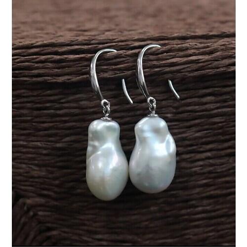 Baroque natural freshwater fashion unique pearl earrings