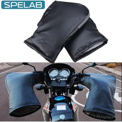 SPELAB Winter Motorcycle Handlebar Gloves Windproof Waterproof Warm Motorbike Handle bar Hand Cover Muffs With Reflective Strip