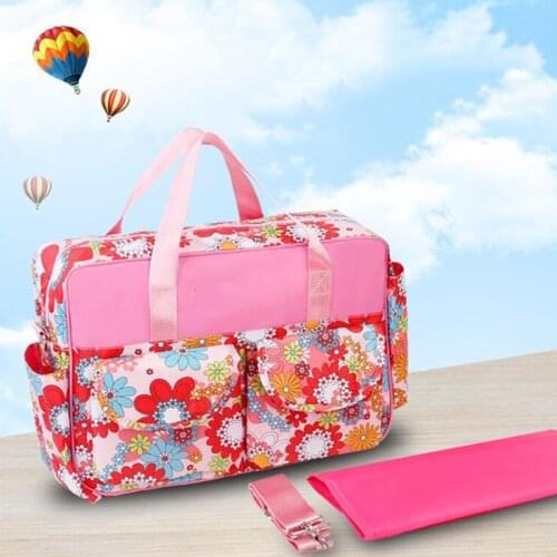 Printed Mommy Maternity Baby Diaper Bag High Capacity Mommy Care Shoulder Bag Handbag Baby Diaper Cart Bag Waterproof Mommy Bag
