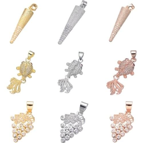 Juya Handmade Dangle Animal Fish Grape Cone Charms Pendant For DIY Women Bracelet Necklace Earring Making Decorative Accessories
