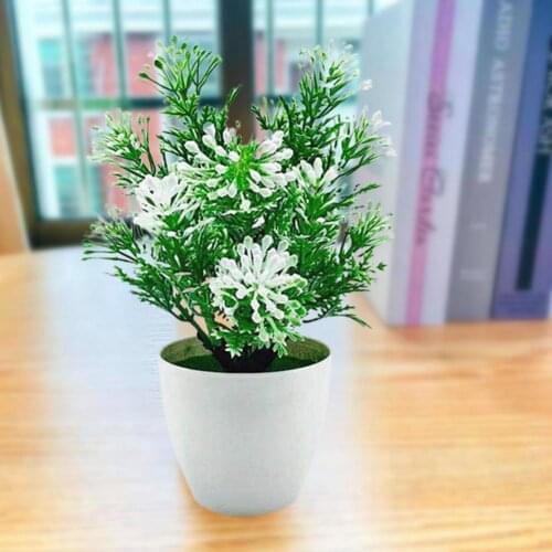 WarmHome Artificial Potted Plant Full of Vitality Realistic Exquisite Fake Flowers Table Potted Ornaments for Home