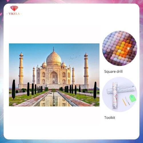 YIKELA DIY Square Drill 5D Halal Castle Diamond Accessories Diamond Painting Cross Stitch Mosaics Full Cover Embroidery Decor