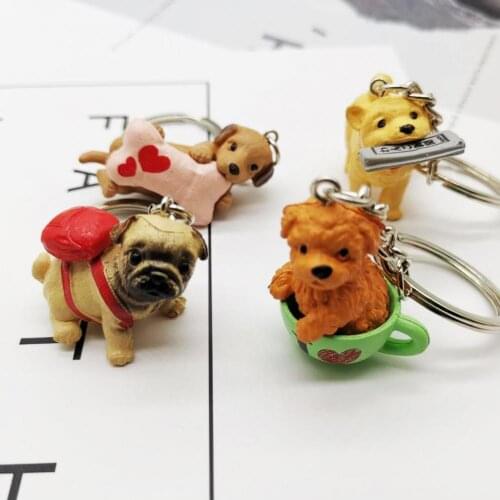 1pcs Cute Dog Keychain Figure PVC Doll Toys Key Ring Holder Shiba Inu Bull Terrier Excellent Gift for Car Accessories