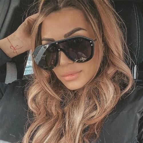 2019 Oversized pilot sunglasses women mirror fashion brand shield womens sunglasses eyewears sunglass men UV400 unisex sol