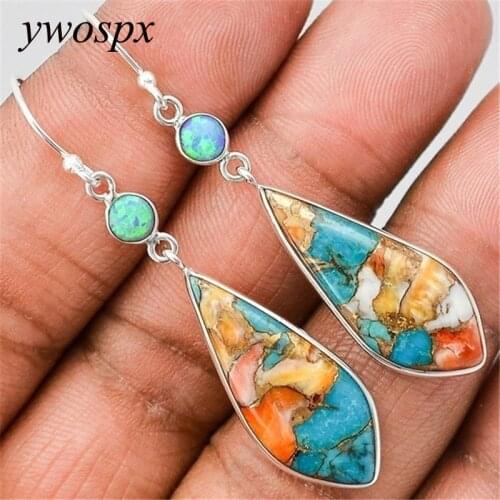 2020 Vintage Mulcolor Silver Color Dangle Earrings for Women Jewelry Wedding Brincos Engagement Drop Earring Statement Gift