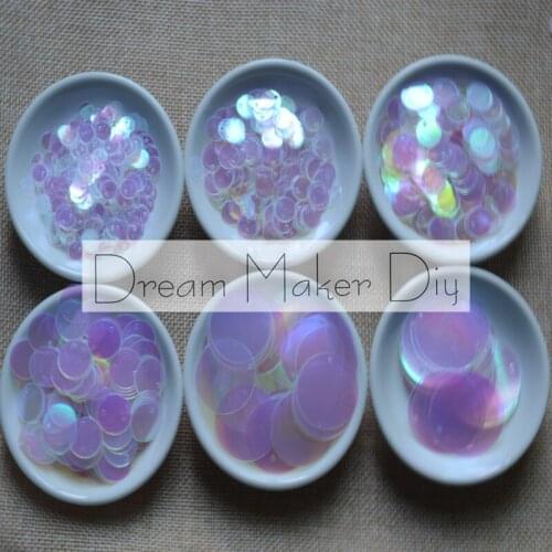 25g/lot Transparent AB Flat Round PVC Sequin 6-80mm Artesanatos With Garment Dress Accessories Paillettes sew Wedding Craft