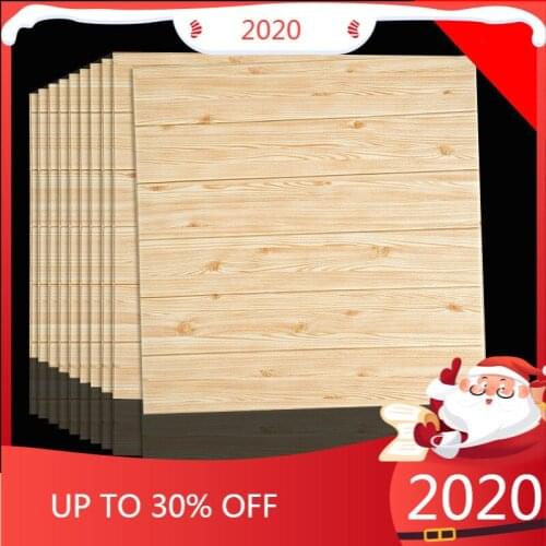 3D Wood Grain Wall StickerRetro Log Style Wallpapers Bathroom Wall Sticker House Renovation Decals DIY Wall Ground Decor 70*70CM