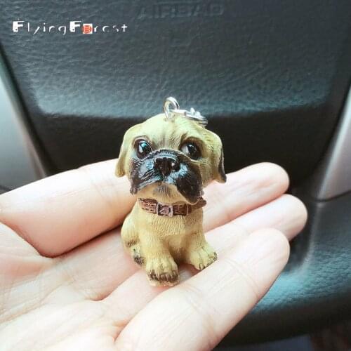 3D Resin Cute Dog Key Chain for Lovers Animal Keyring Key Ring Holder Pom Gift For Women Girl Bag Charms Keychains for Car