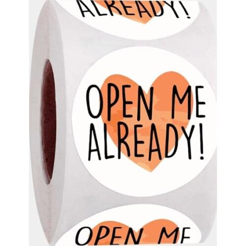 500Pcs/Roll Open Me Already Stickers Seal Labels Thank You Stickers For Gift Box Decor Labels Stationery Envelope Seal Labels