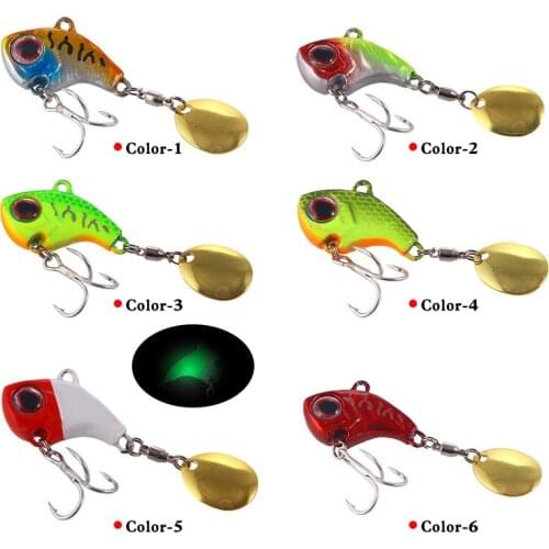 6PCS Metal Mini VIB With Spoon Fishing Lure 9g 12g 16g 22g Winter Ice Lures Fishing Tackle Crankbait Vibration Spinner