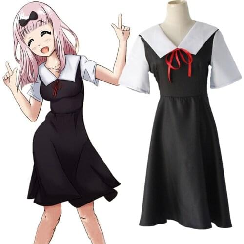 Anime Kaguya-sama: Love is War Cosplay Chika Fujiwara Kaguya Shinomiya Costume Halloween Party School Uniform Dress