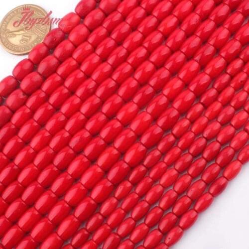 5x8,8x9mm Smooth Column Red Coral Beads Natural Stone Beads For DIY Necklace Bracelets Earring Jewelry Making 15" Free Shipping