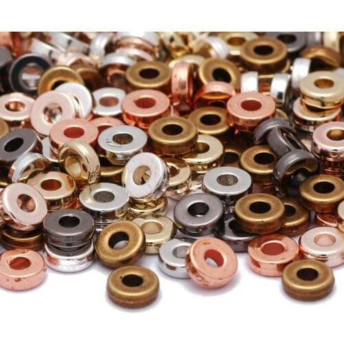 200/400pcs/lot 6x2mm CCB Charm Spacer Beads Wheel Bead Flat Round Loose Beads For DIY Jewelry Making Supplies Accessories