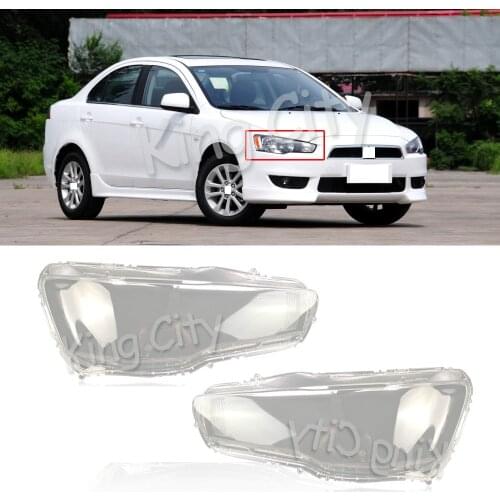 CAPQX 2PCS For Mitsubishi Lancer ex FT 2007-2019 For EVO 10 Front Headlight Glass Lens Head Lamp Cover Lampshade Lampcover Shell