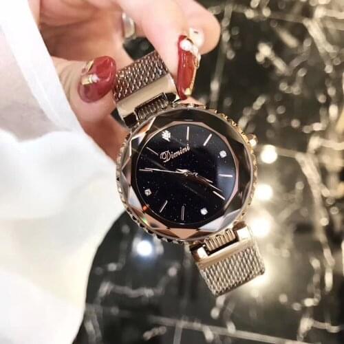 Sexual Cold Wind Women Caramel Milanese Watches Simple Fashion Ultra Thin Steel Watch Magnet Buckle Bracelet Wrist watch Quartz