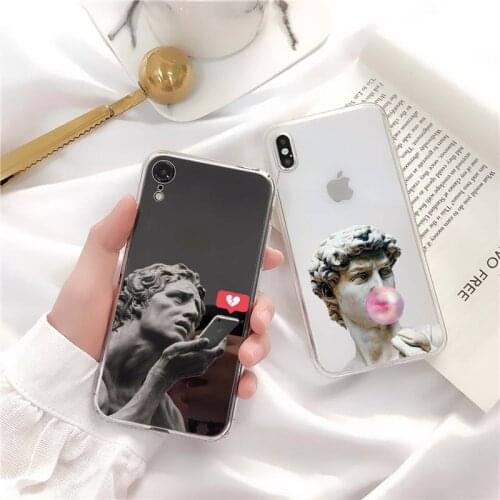 FHNBLJ David Michelangelo Medusa Roman Statue Phone Cases for iPhone 11 12 pro XS MAX 8 7 6 6S Plus X 5S SE 2020 XR case