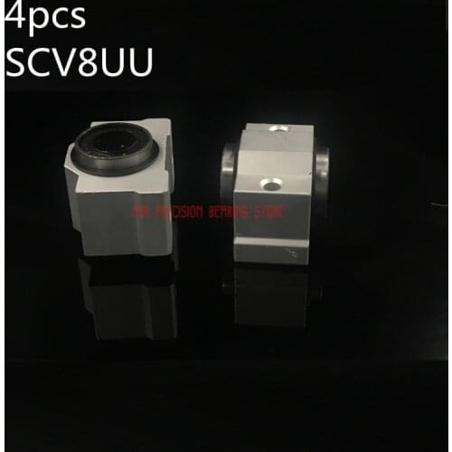 Cnc Router Parts AXK Linear Rail 4pcs Free Shipping Sc8vuu Sc8v Scv8uu Scv8 Linear Bearing Block Diy Slide Units Cnc Router