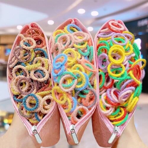 50/100/200pcs/Set Children Colorful Nylon Baby Elastic Hair Bands Girl Ponytail Holder Scrunchies Headband Kids Hair Accessories