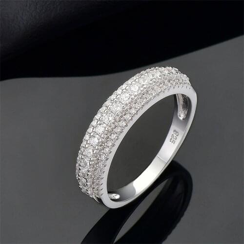 DY 925 Sterling Silver Ring Micro Pave Clear Cubic Zirconia Fancy Stylish Ring For Female Engagement Fashion Accessories Jewelry