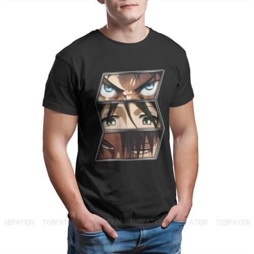 Attack On Titan Eren Mikasa Levi Anime TShirt for Men 3 Survey Corps Humor Summer Sweatshirts T Shirt High Quality Fluffy