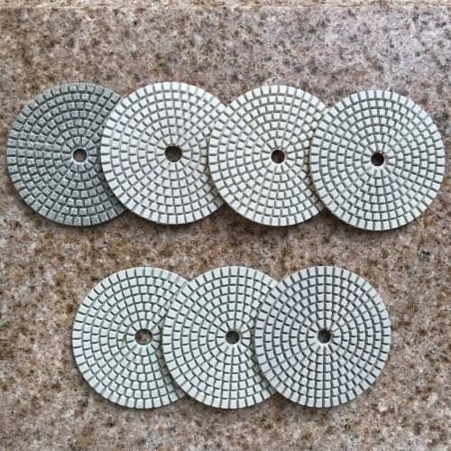 Flexible Dry Polishing Pad 4 inch Diamond Pads for United States Quartz Stone Resin Polishing Wheel Abrasive Disc 7 Pcs/lot