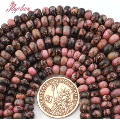 3x6,5x8mm Smooth Heishi Rondelle Multicolor Rhodonite Natural Stone Spacer Loose Beads For Jewelry Making DIY 15"Free Shipping