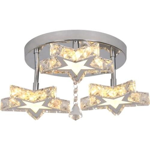 New Design Crystal Led Ceiling Chandelier Lights Modern Stars Ceiling Lamp Corridor Aisle Entrance Decor Indoor Lighting Fixture