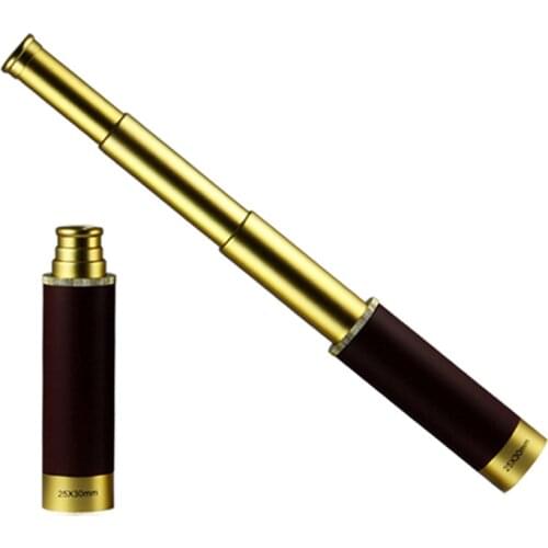 25x30 Pocket Mono Portable Foldable Captain Jacks Spyglass Handheld Telescope Retro Monocular Retro Pirate Single-Piece