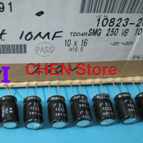 50PCS Original Japan NIPPON SMG 250V10UF 10x16mm 85 degrees CHEMI-CON electrolytic capacitors NCC smg 10UF 250V