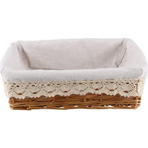 Storage Basket, Natural Wicker Storage Bins Rectangular Basket,Arts and Crafts