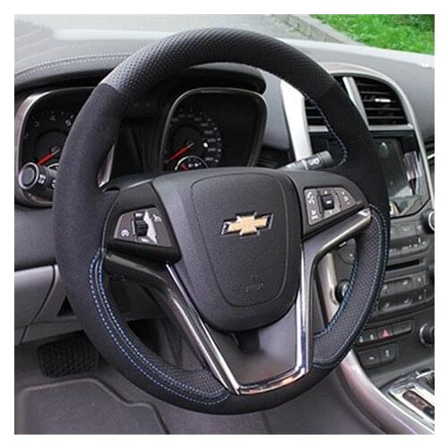DIY custom leather suede car interior steering wheel cover For Chevrolet 2010-2012 CRUZE AVEO MALIBU car accessories