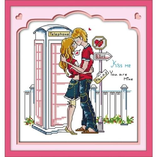 LOVE cross stitch kit cartoon 14ct 11ct count print canvas stitching embroidery DIY handmade needlework plus