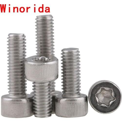 M3M4M5 304 Anti-theft and Anti-disassembly Inner Plum Blossom Cup Head Screw Hexagon Flower Cylindrical Head Screw GB2671 50Pcs