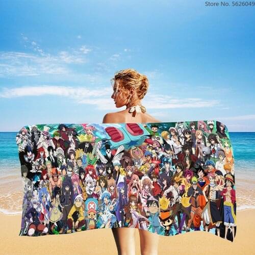 Cartoon Japan Anime Beach Towel Summer Towels Bathroom Game Bath Towel Christmas Kids Boys Gift Beach Towel Quick Dry Under 10