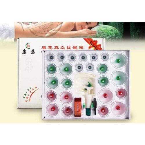 24pcs household vacuum suction cupping magnetic acupuncture massage cup set with 8 pcs U shape joint massage can