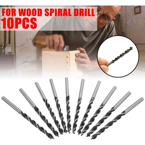 10Pcs 4mm Diameter Twist Drill Bits Set Woodworking Twist Drill Bit Wood Drills with Center Point For Woodworking Power Tools