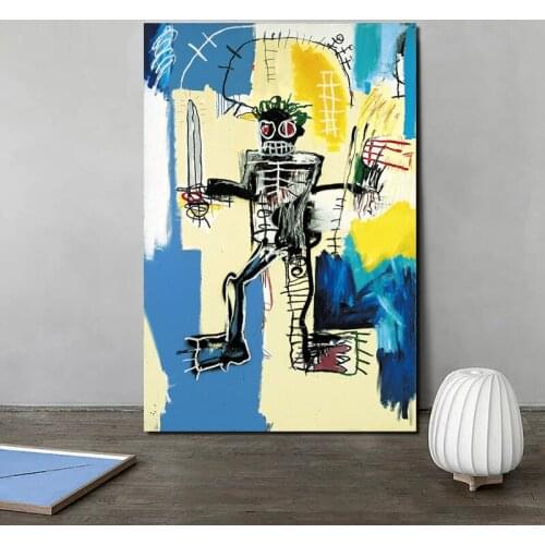 Jean Michel Warrior Wall Art Canvas Posters Prints Painting Oil Wall Pictures Modern Living Room Home Decor Accessories Artwork