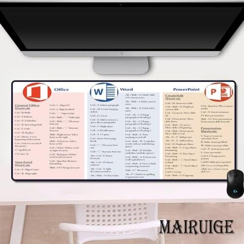 Office shortcuts design mouse pad non-slip waterproof beautiful rubber for 300X600 to400X900 x x n x