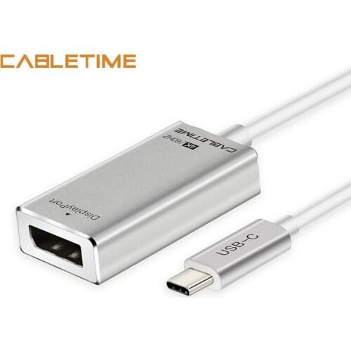 Cabletime USB C to Displaypor Adapter Type C to DP M/F 4K 60Hz Converter For HDTV Samsung galaxy s9 USB 3.1 Displayport N126