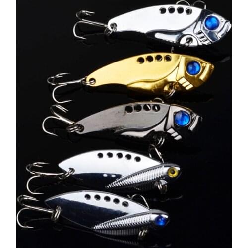 1 Pcs Metal VIB 11G/5CM Fishing Lure Vibration Spoon Spinner Lure Crankbait Bass Artificial Hard Bait Cicada VIB Tackle