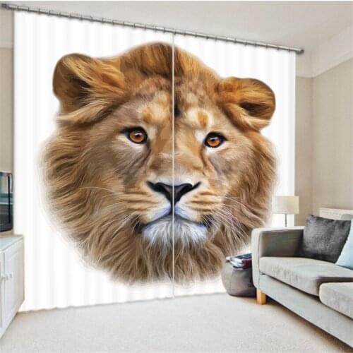 Curtain Luxury Blackout 3D Window Curtains For Living Room kids Bedroom Drapes Rideaux Cortina Customized size sLion pillowcase
