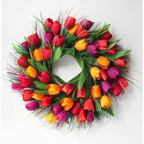 Spring new simulation flower set, wall decoration, door decoration, living room, restaurant, cafe, hotel decoration, tulip