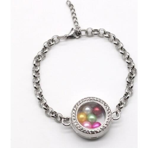 Factory Price Pearls Lockets Bracelet beads locket round heart flower oval locket fit for 6-8mm pearls gems and stones N89