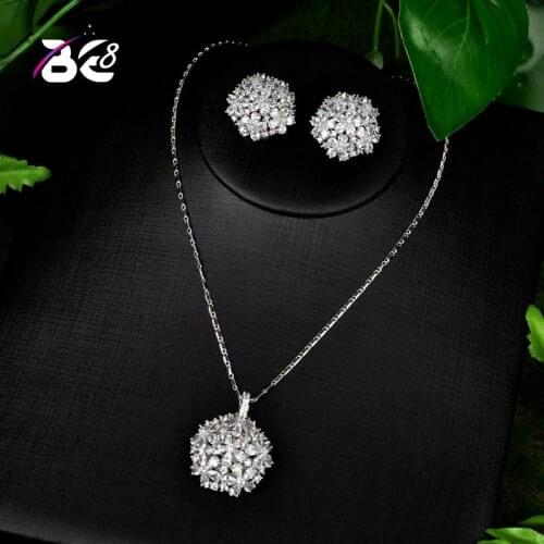 Be 8 New Fashion AAA Cubic Zirconia Flower Shape Jewely Sets for Bridal Wedding Brilliant Bijoux for Women S114