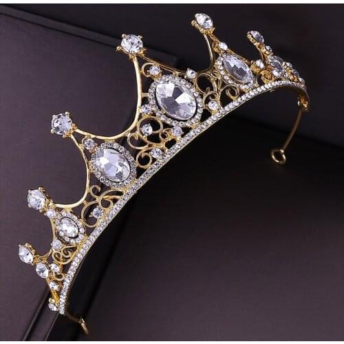 Lady Luxury Tiaras And Baroque Crowns Elegant Princess Pageant Engagement Wedding Hair Accessories Bridal Jewelry Crystal Diadem