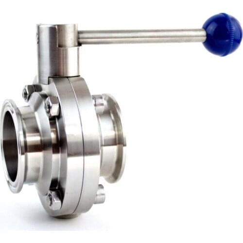 1-1/4" SS304 Stainless Steel Sanitary Tri Clamp Butterfly Valve Homebrew Beer Dairy Product