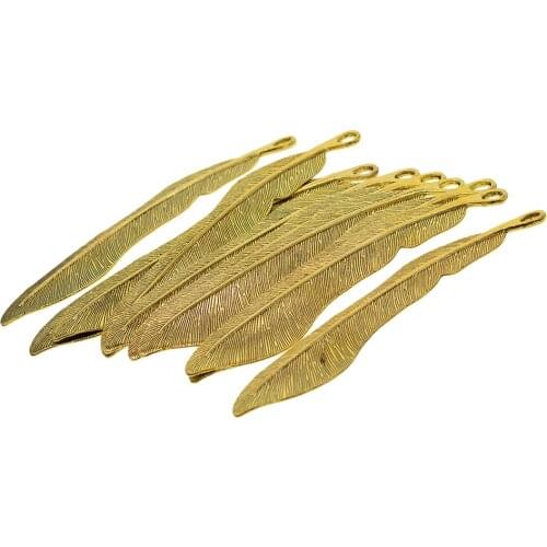 10 Pieces High Quality Bookmark, Retro Gold Plated With Loop 110mm Large Charms For Beading Jewelry Making Pendant Craft