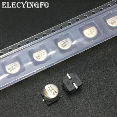 100pcs 150uF 6.3V150UF NACZ series 6.3x6.3mm 6.3V150uF Chip type SMD Audio Electrolytic Capacitor