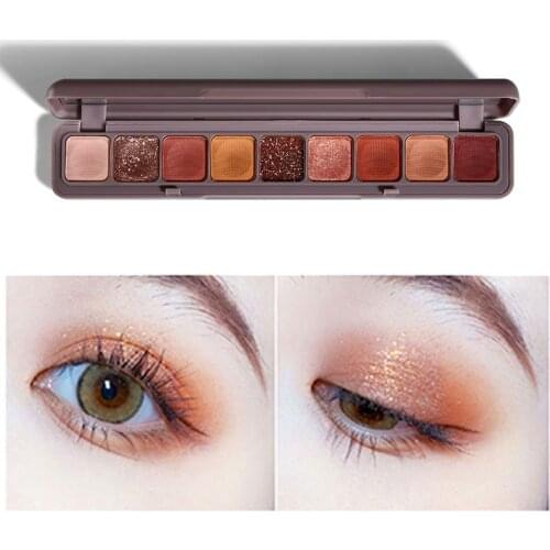 9 Colors Glitter Eyeshadow Makeup Palette Eye Shadow Palette Pigment Shimmer Matte Eyeshadow Makeup Flash Shine Shadow Kit