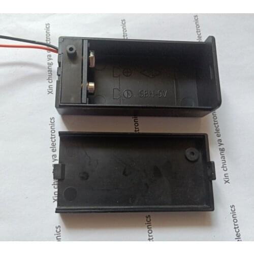 9V 6F22 Battery holder box base (1- 9V 6F22 batteries) with cover switch wire